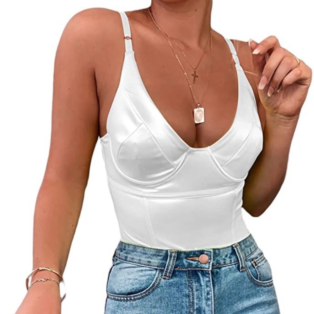 Viral satin bodysuit